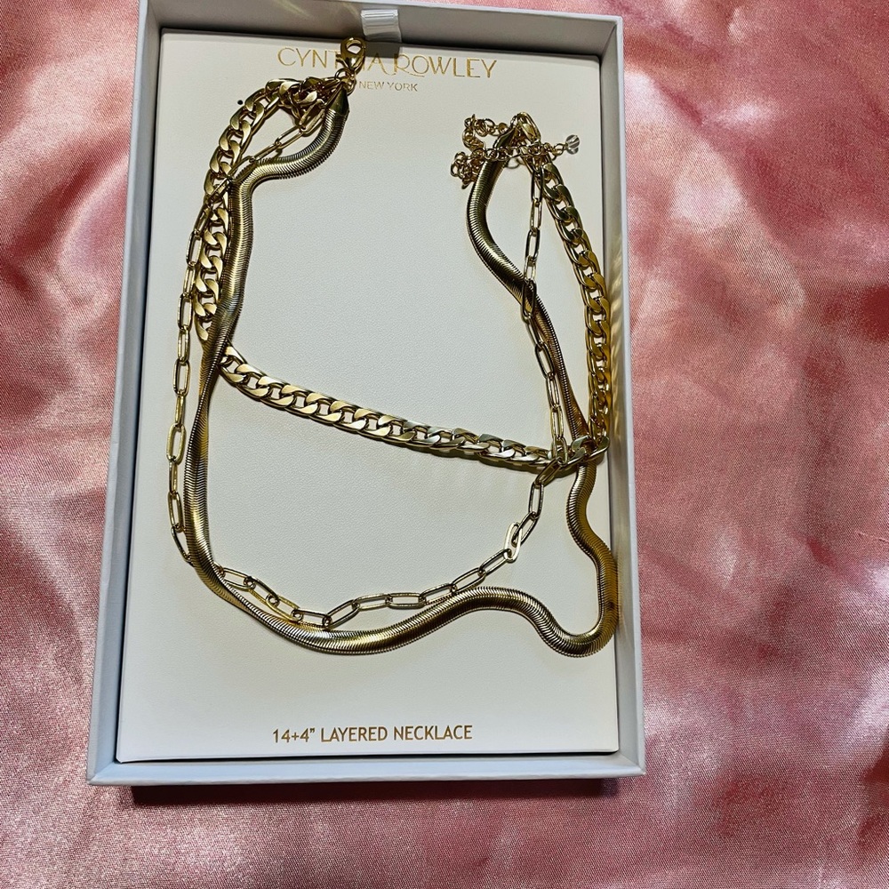 Gold necklace .